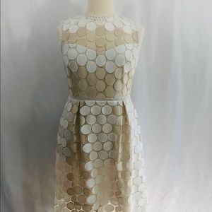 🌟Shoshanna Gold/White Shimmery Cocktail Dress